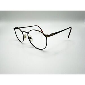 Marchon Stratus Havana/Antique Round Tortoise Eyeglasses Frames Only 51-20-140